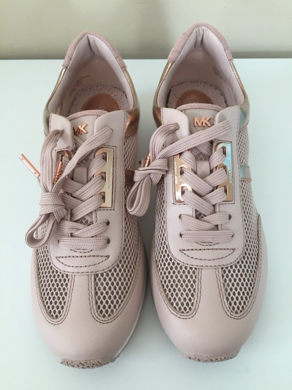 Michael Kors Blush and Rose Gold Women's Lace-Up Sneakers 8.5